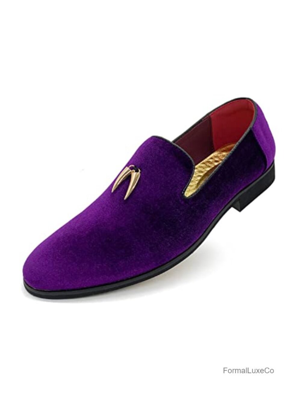 Men's Velvet Penny Slip-On Loafers Suede Dress Shoes Smoking Slipper